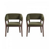Fauteuil moderne Blake en faux mohair avec accoudoirs en bois, vert - Lot de 2