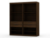 Armoire contemporaine moderne Mulberry 36\" en brun chataigne - Lot de 2