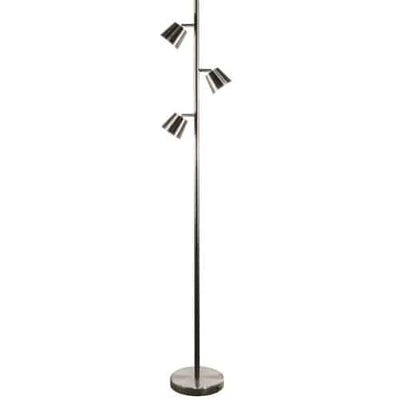 Dainolite Modern 3 Light LED Floor Lamp Satin Chrome Finish|Lampe à pied Modern de Dainolite avec fini chromé satiné et 3 ampoules à DEL