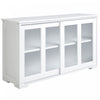 HOMCOM Buffet de cuisine modulable avec porte coulissante vitree