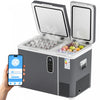 Outsunny Refrigerateur de Voiture 12 Volt, Glaciere a Double Zone 45L avec Controle via Application