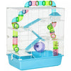 Pawhut Grande Cage Pour Hamster De 58,4 Cm, Maison Pour Petits Animaux, Refuge Pour Gerbilles A 5 Niveaux, Systeme De Tube Tunnel, Avec Bouteille D'eau, Roue D'exercice, Plat De Nourriture, Rampes