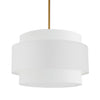 Luminaire suspendu Priya de Dainolite de 22 po de diamètre avec abat-jour blanc, fini laiton vieilli et 4 ampoules