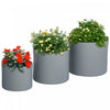 Outsunny Lot de 3 Pots de Fleurs, Pots de Fleurs avec Trous de Drainage