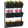 Outsunny Jardiniere Murale a 3 Niveaux avec 6 Pots, Support Suspendu