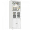 HOMCOM Garde-Manger Cuisine 160cm Armoire Aliments Blanc