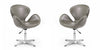 Fauteuil lounge pivotant moderne Raspberry en tissu gris galet - Lot de 2