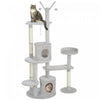 Pawhut Arbre A Chat 73.5\", Tour A Plusieurs Niveaux Pour Chats D'interieur Avec Griffoirs, Condos Pour Chats, Lit, Plates-formes, Balles Jouets, Gris Clair