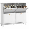 Armoire a chaussures avec 4 tiroirs rabattables, blanc