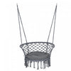 Outsunny Chaise Suspendue Hamac, Balancoire De Porche En Corde De Coton Avec Cadre Metallique Et Coussin, Grand Siege En Macrame Pour Le Patio Jardin Chambre Salon Gris Fonce
