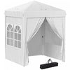 Outsunny Tente Escamotable 6,7'x 6,7' Avec Sac De Transport, Blanc
