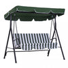 Outsunny Balancelle De Jardin 3 Places Toit Inclinaison Reglable Coussins Assise Et Dossier Acier Noir Polyester Vert