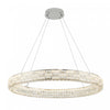 Lustre A Del Integrees Elegance 40 po, Chrome Avec Verres En Cristal