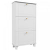 HOMCOM Armoire a chaussures avec 3 tiroirs rabattables pour 12 paires Blanc