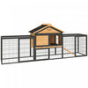 Clapier pour Lapins 217 cm, Grande Cage Exterieure en Bois avec Espace de Course