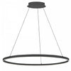 Lustre Circulo de Dainolite en acrylique blanc qui diffuse la lumière, avec fini noir mat et ampoule de 63 W