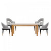 Ensemble de salle a manger moderne industriel chic Carrington et Rockaway 5 pieces, gris clair et naturel