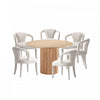 Ensemble de salle a manger moderne industriel chic Hathaway et Palmer 7 pieces, finition Silver Lining et Naturel