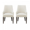 Fauteuil moderne Beever en bois et chenille creme - Lot de 2