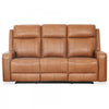 Sofa inclinable electrique Bellamy de 78 po en cuir assorti avec appuie-tete ajustable et USB - Cognac