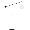 Lampe à pied Holly de Dainolite de 106 po de hauteur en verre blanc opale, avec fini noir mat et 1 ampoule