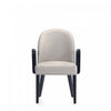 Fauteuil moderne en bois Hillman avec accoudoirs, tissu gris clair