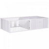 Pawhut Niche De Mise Bas Pour Chiens Concue Pour Le Confort De La Mere, Avec Portes Amovibles, Parc Pour Chiots Pour L'interieur, Fournitures Et Essentiels Pour Nouveau-nes, 81\" X 39\" X 20\", Blanc