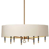 Lustre Langford de Dainolite avec abat-jour crème, fini bronze rétro et 8 ampoules