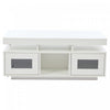 Lumina Table Basse Haute Brillance 39.3 po avec Lumieres LED, Port USB et Portes Transparentes, Blanc