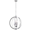 Lustre Karland de Dainolite de 20 po de diamètre avec bande cloutée de cristaux, fini chromé poli et 6 ampoules