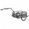 Aosom Remorque Pliante Pour Bicyclette Chariot Utilitaire Pour Bicyclette Chariot De Voyage Pour Bagages De Jardin Outil De Patio Avec Attelage Noir Tres Resistant