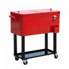 Outsunny 80 litres, chariot refrigerant a roulettes, portable, pour terrasse, biere glacee, boissons