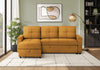 Canape Lit, 90\" Longueur, Canape-Lit Convertible, Chaise De Rangement, Tissu Orange