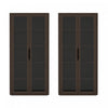 Armoire bibliotheque moderne Rivington 38\" en noyer - Lot de 2