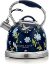 Bouilloire sur la cuisinière Laura Ashley en acier inoxydable, bleu marine d’Elveden - VQ-SBNK057-LAEN-CA
