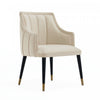 Fauteuil moderne Eda en bois avec accoudoirs, coloris creme