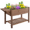 Outsunny 49 '' X 21 '' X 29 '' Support De Plante De Jardin Sureleve Support De Plante De Jardin Sureleve En Bois Jardiniere De Jardin En Bois Pour L'exterieur Avec Planche A Clin, Marron