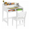 Qaba Ensemble Bureau Et Chaises Pour Enfants Avec Etageres De Rangement