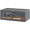 Pawhut Cage En Bois Pour Hamster, Kit Pour Petits Animaux, Maison De Jeu D'exercice Pour Hamsters Nains, Chinchillas, Cochons D'inde, Lapins, Plateau Coulissant, Dessus Ouvrable
