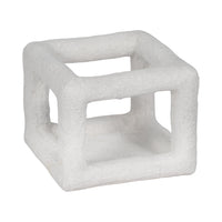 Cube ouvert texturé de 6 po - blanc