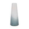 Vase de 11 po en verre à motif d’eaux bleu clair - bleu et blanc