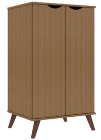 Armoire à chaussures Hampton de Manhattan Comfort avec 4 tablettes et pattes en bois massif - crème d'érable