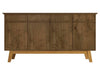 Desserte Yonkers de Manhattan Comfort de 62,99 po avec pattes en bois massif et 2 armoires - brun rustique