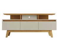 Meuble pour téléviseur Yonkers de Manhattan Comfort de 62,99 po avec pattes en bois massif et 6 comp