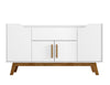 Desserte Addie de Manhattan Comfort de 53,54 po avec 5 tablettes - blanche