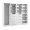 Système de garde-robe et pièce-penderie modulaire Florence de Bestar de 100 po avec tringles, tablettes et tiroirs de style Shaker - blanc