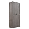 Armoire de rangement autoportante moderne Hopkins de Manhattan Comfort avec 7 tablettes - noire
