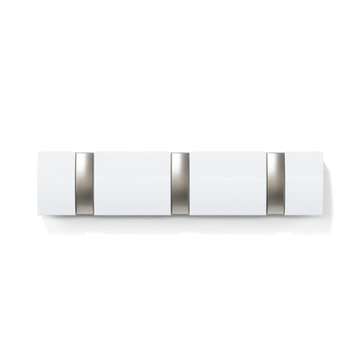 Umbra 3 Flip Wall-Mounted Hooks - White|3 crochets muraux Flip de Umbra - blancs