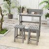 Outsunny Ensemble De Bar De Patio 3 Pieces Avec Table De Bar Et 2 Tabourets