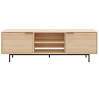 Meuble pour téléviseur Hamilton de Nordika de 70 po avec 2 armoires de rangement - chêne blond naturel